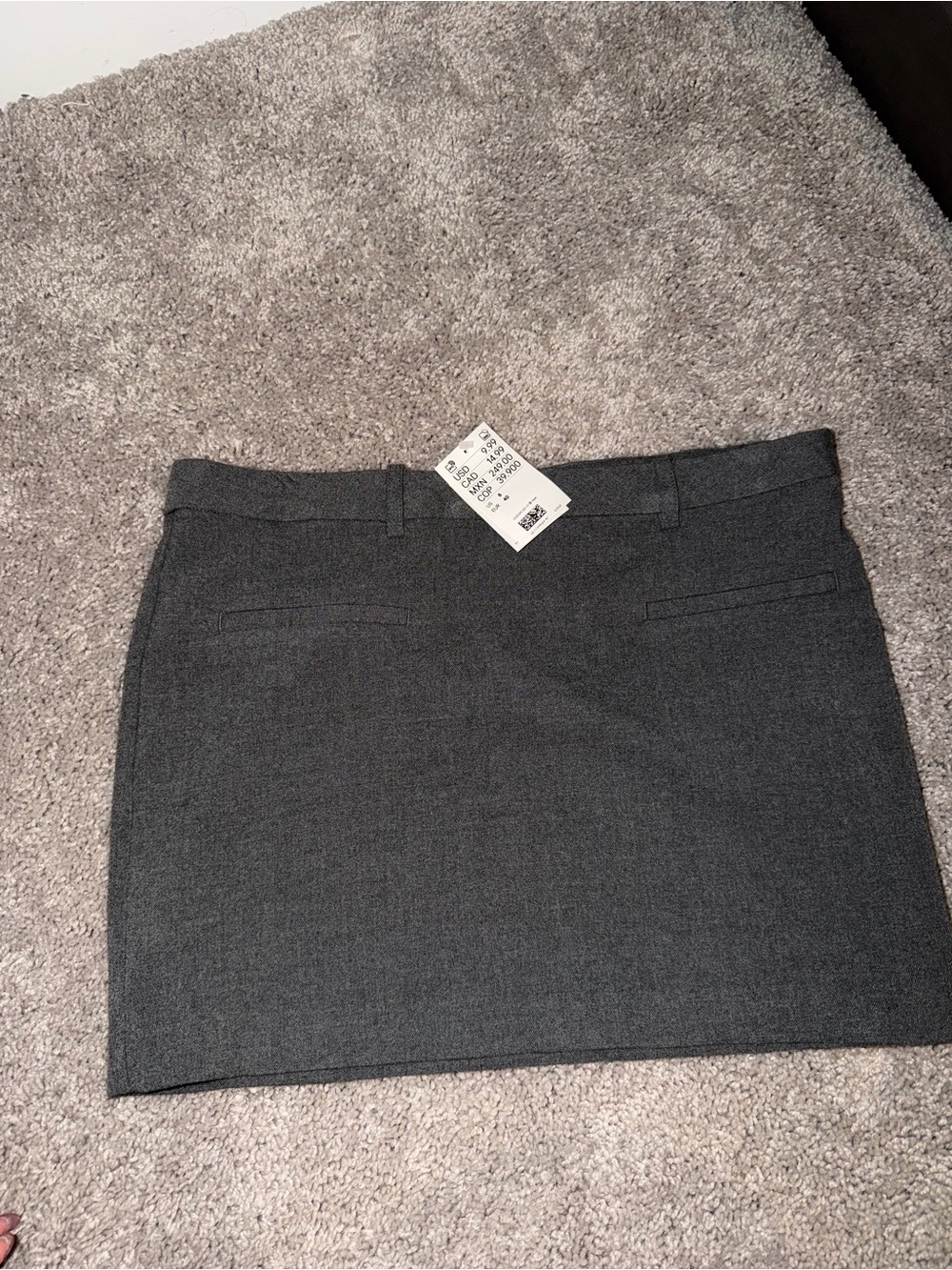 Divided Charcoal Gray Tailored Mini Skirt